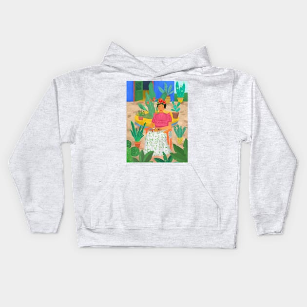 Frida Khalo Kids Hoodie by Petras